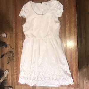 Cream colored lace dress